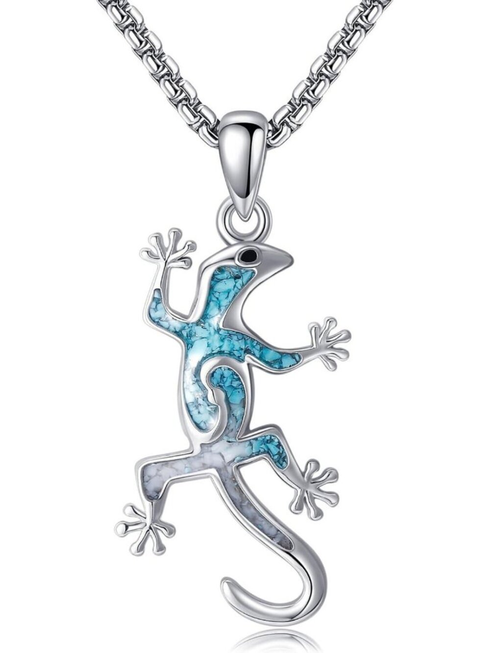 Turquoise Pendant Necklace in 925 Sterling Silver | Unique Animal Jewelry Gift